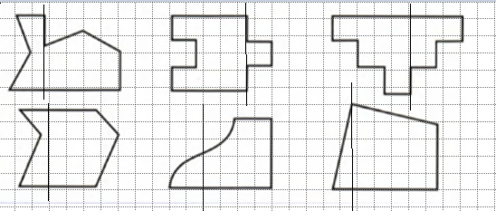 Каждую из изображенных на рисунке фигур можно превратить в квадрат сделав только один разрез