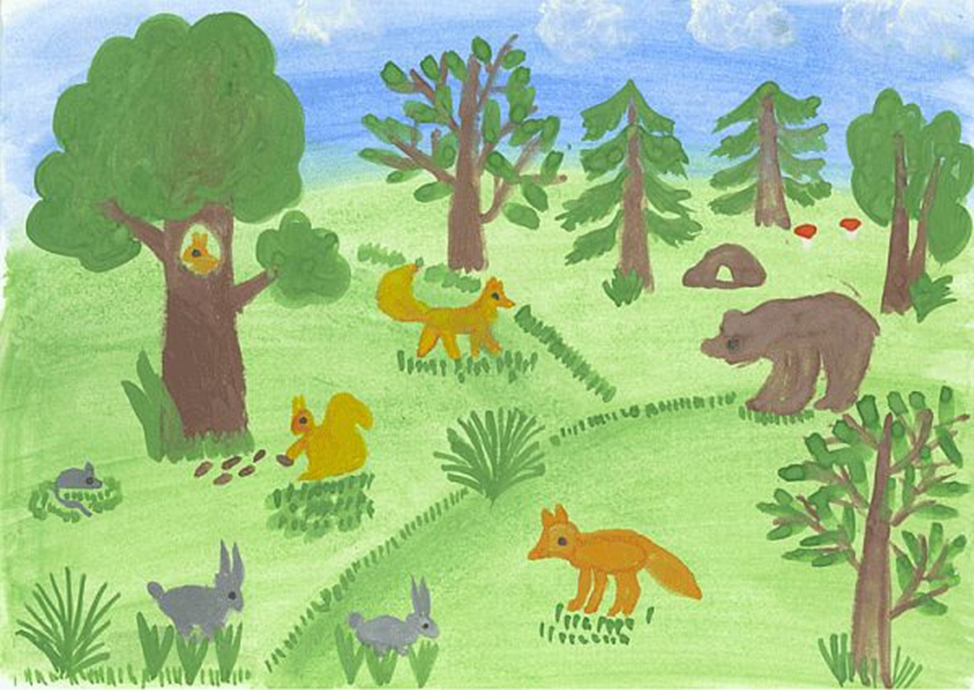 Лесные звери старшая группа. Рисунок леса. Рисование животные в лесу. Детский рисунок лес. Рисование леса для детей.